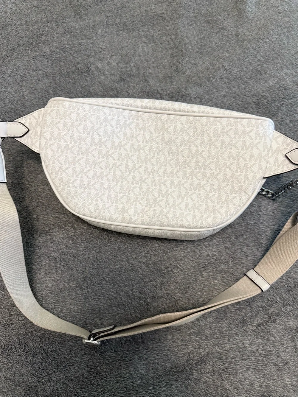 Michael Kors White Monogram Crossbody Belt Bag
